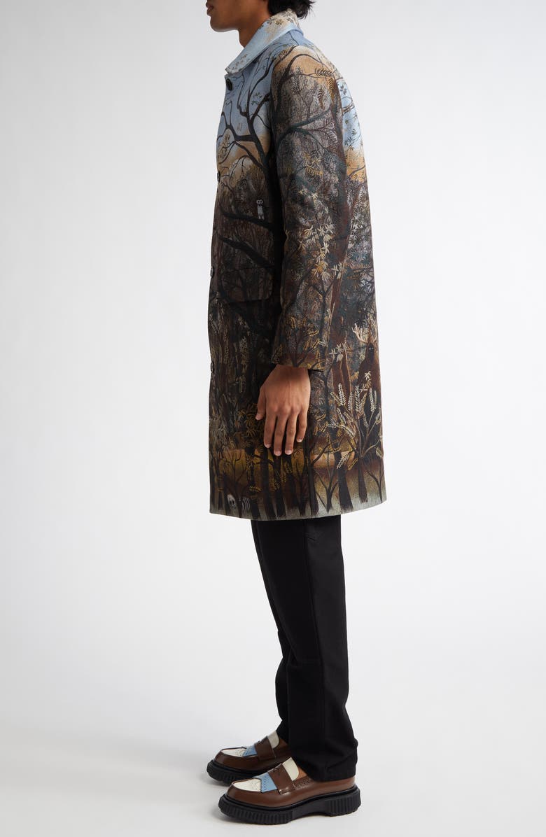 ENDLESS JOY Arcadia Cotton & Wool Jacquard Button-Up Overcoat, Alternate, color, 