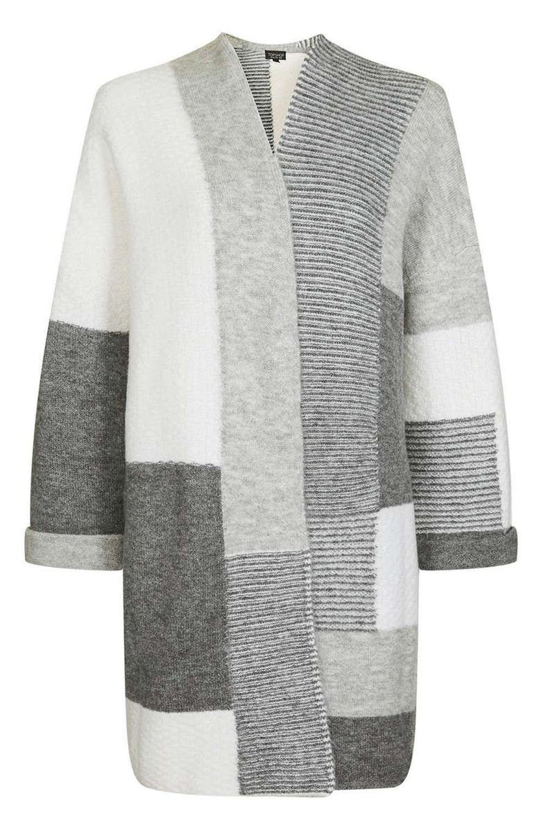 Topshop Patchwork Cardigan, Alternate, color, 