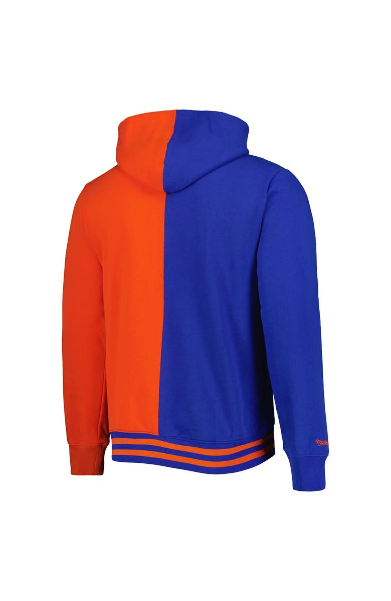 Mitchell & Ness Men's Mitchell & Ness Blue/Orange New York Knicks Hardwood Classics Split Pullover Hoodie, Alternate, color, Blue