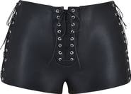 HOUSE OF CB Lace-Up Faux Leather Shorts