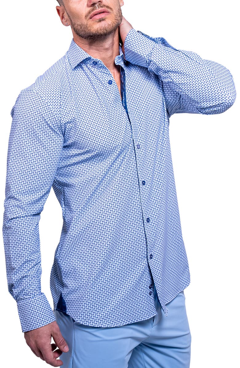 Maceoo Einstein Print Button-Up Shirt, Alternate, color, 