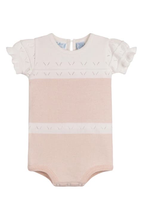 Cotton Pointelle Contrast Bodysuit (Baby)