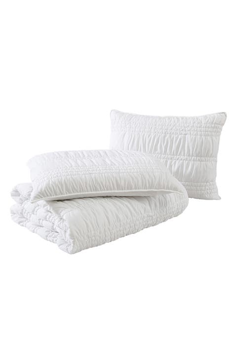 Scrunch Stripe Microfiber Quilt & Shams Set