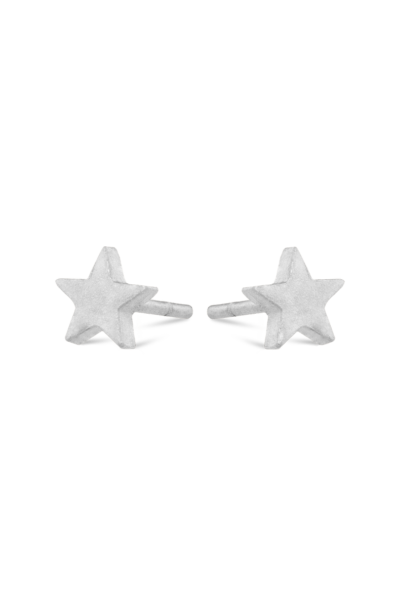 Star Stud Earrings, Alternate, color, Platinum