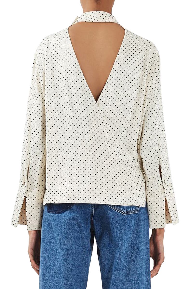 Topshop Boutique Polka Blouse, Alternate, color, 