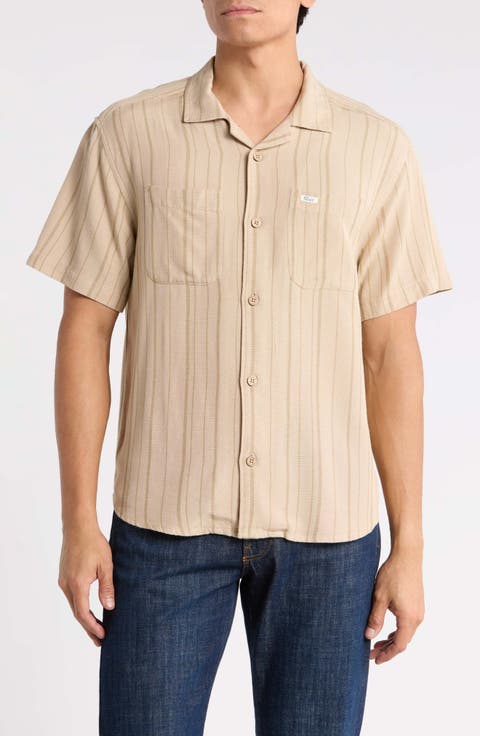 Exotica Stripe Short Sleeve Button-Up Shirt