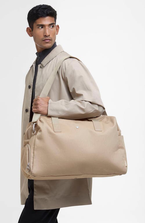 Barbour Cascade Cotton Twill Duffle Bag In Washed Stone