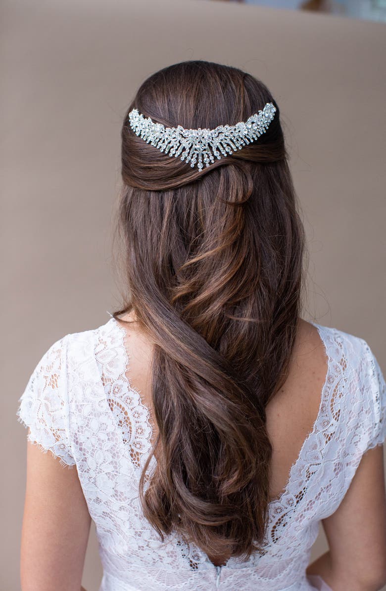 Brides & Hairpins Hessa Austrian Crystal Crown, Alternate, color, Silver