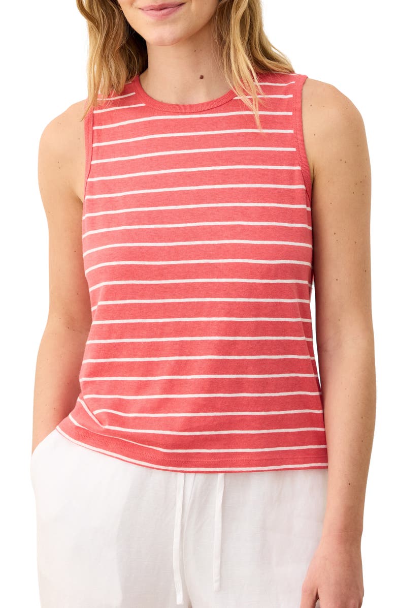 Marine Layer Stripe Hemp & Cotton Blend Tank, Main, color, 