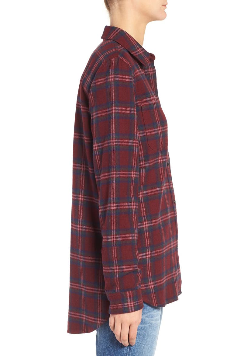 Shrunken Boyfriend Shirt, Alternate, color, DARK CABERNET