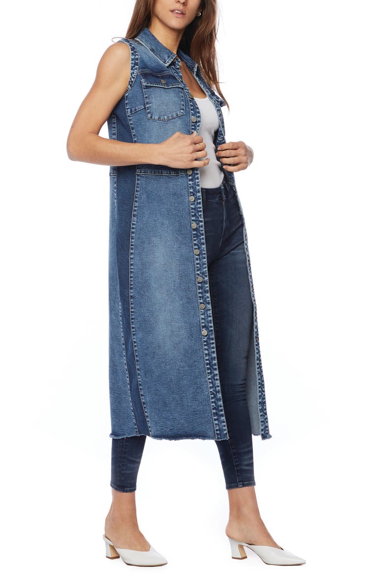 Sleeveless Denim Shirtdress, Alternate, color, BARN BLUE