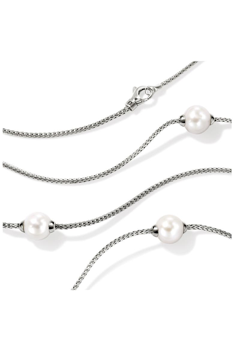 JH Essentials Freshwater Pearl Station Necklace, Alternate, color, SILVER/PEARL
