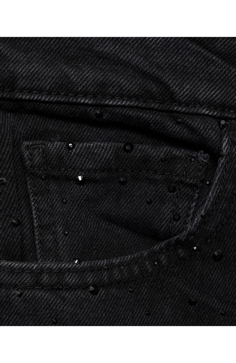 MANGO Rhinestone Straight Leg Jeans, Alternate, color,