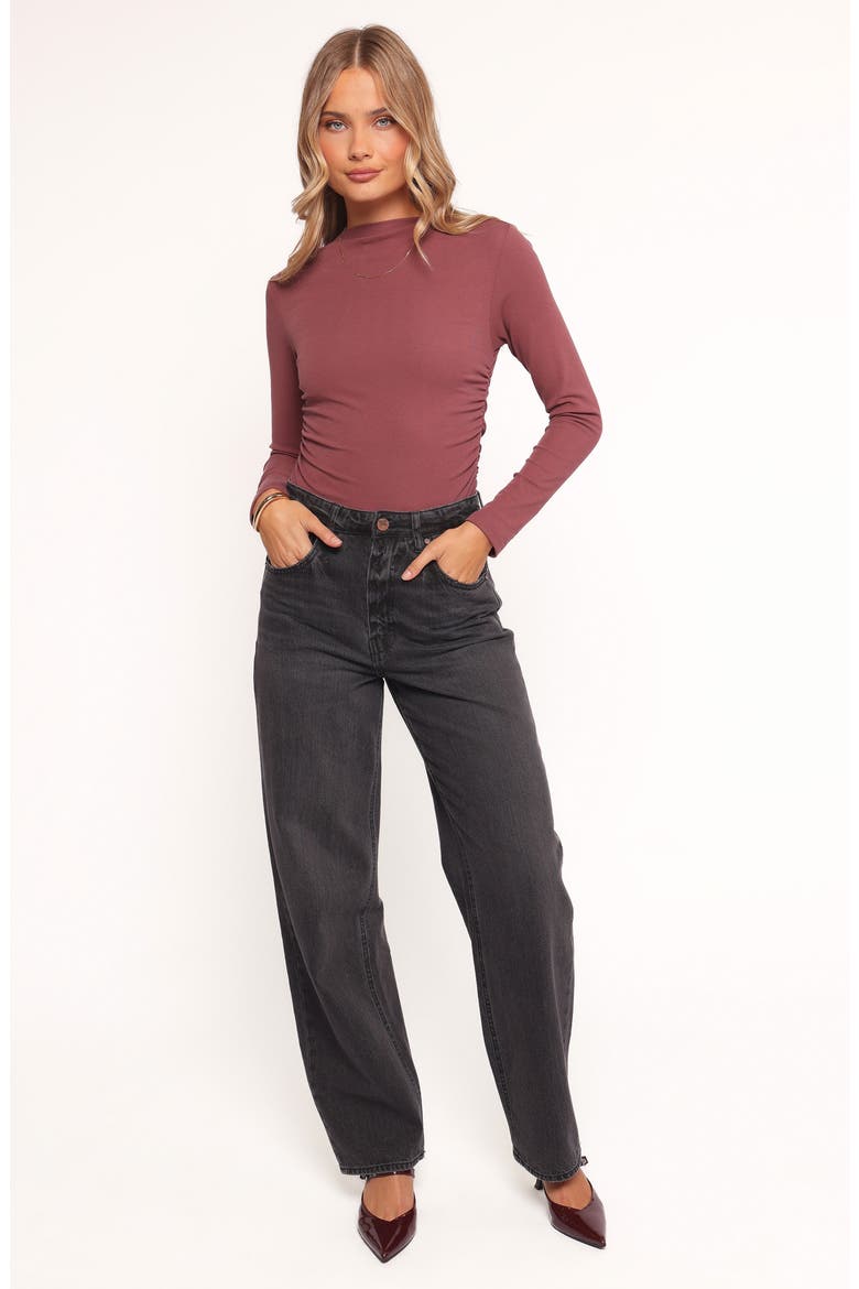 Nissa Long Sleeve Top, Alternate, color, CHOCOLATE CHERRY