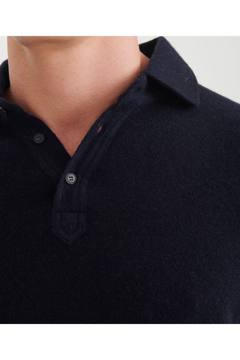Signature Cashmere Long Sleeve Polo, Alternate, color, Navy