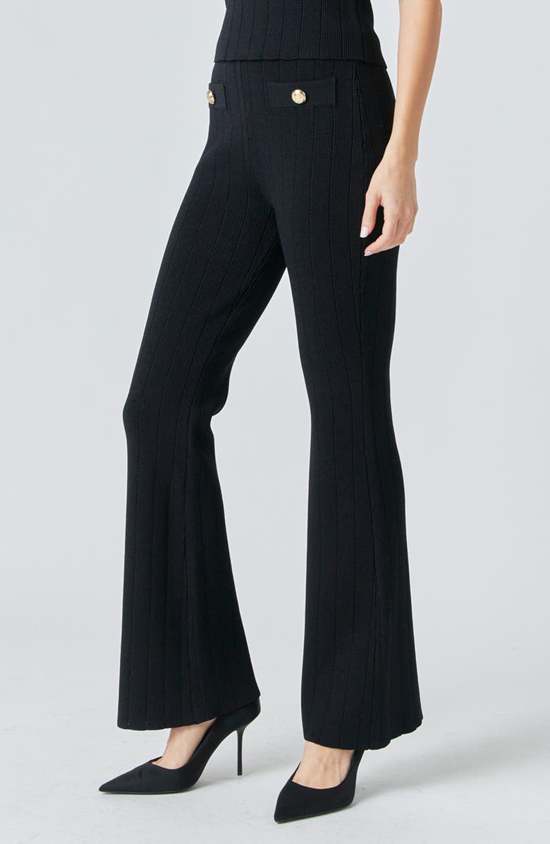 Endless Rose Ribbed Knit Flared Pants, Alternate, color, 