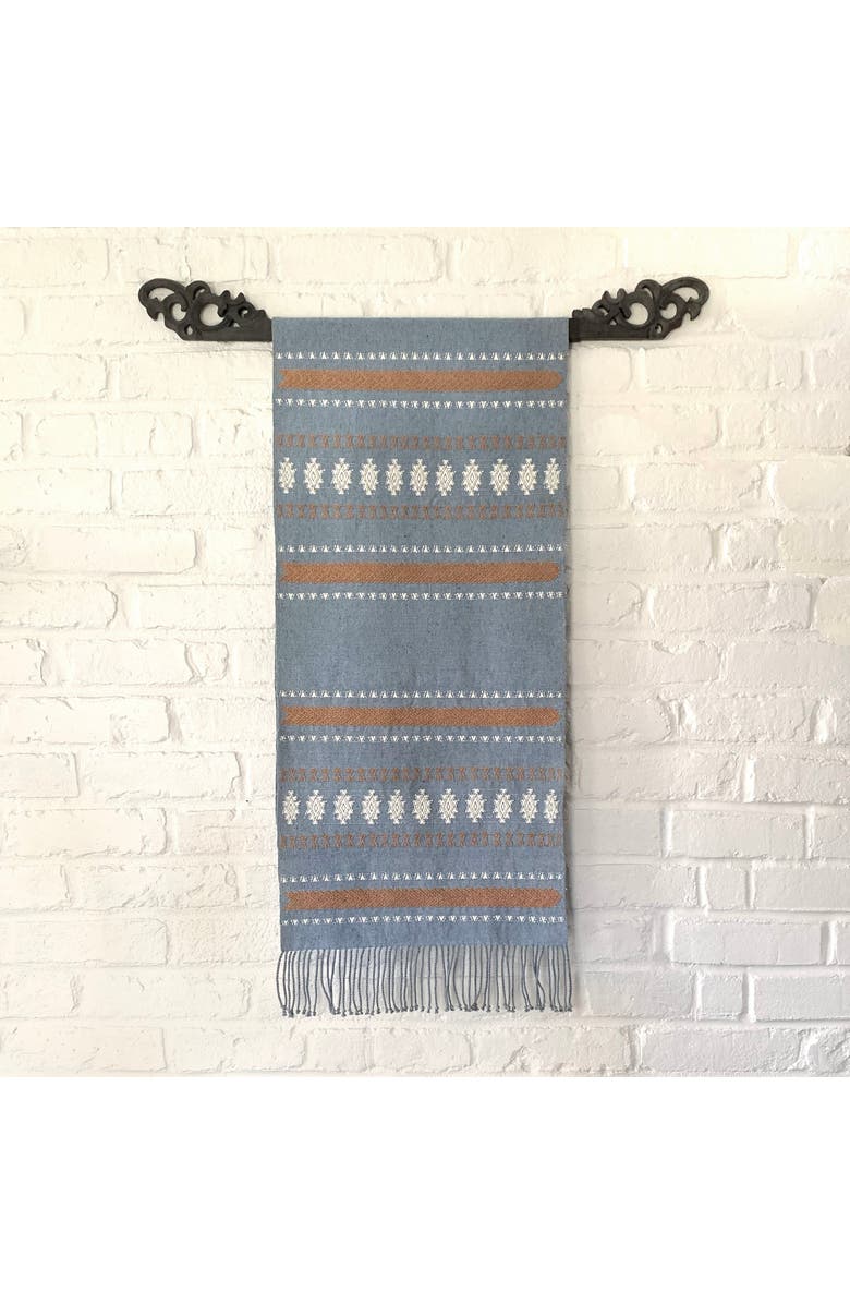 Mayan Hands Recycled Denim San Rafael Table Runner, Alternate, color, Recycled Denim