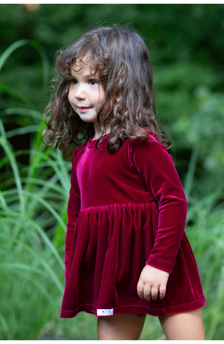 WORTHY THREADS Embroidered Velvet Holiday Bubble Romper, Alternate, color, Burgundy