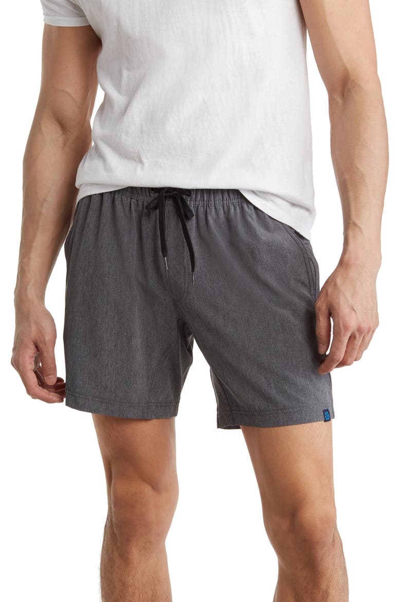 4-Way Stretch Hybrid Shorts, Main, color, BLACK HEATHER