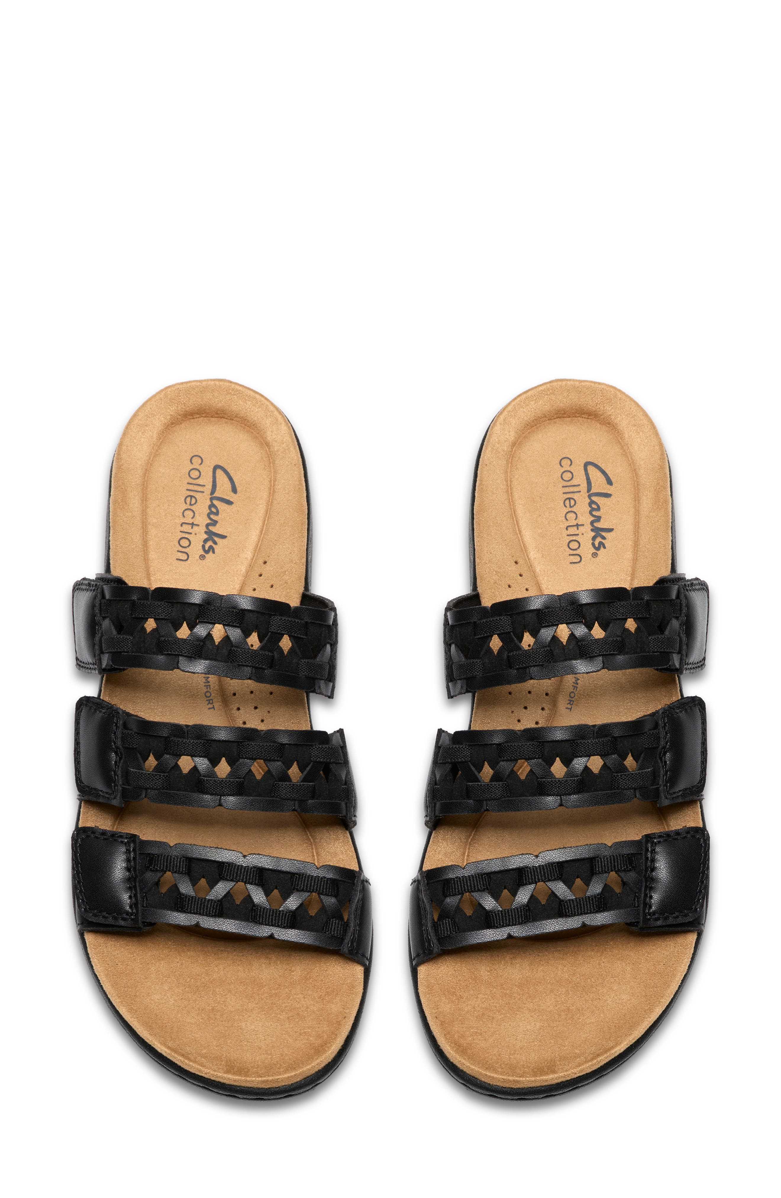 Clarks<sup>®</sup> Laurieann Emma Sandal - Wide Width Available, Alternate, color, Black Leather