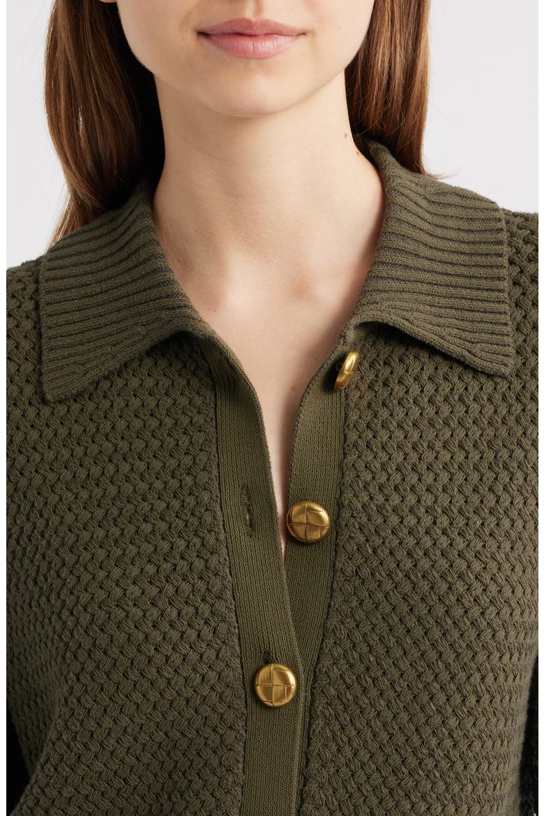 Jaz Basketweave Cardigan, Alternate, color, OLIVE