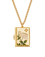 Fable England White English Rose Locket Necklace