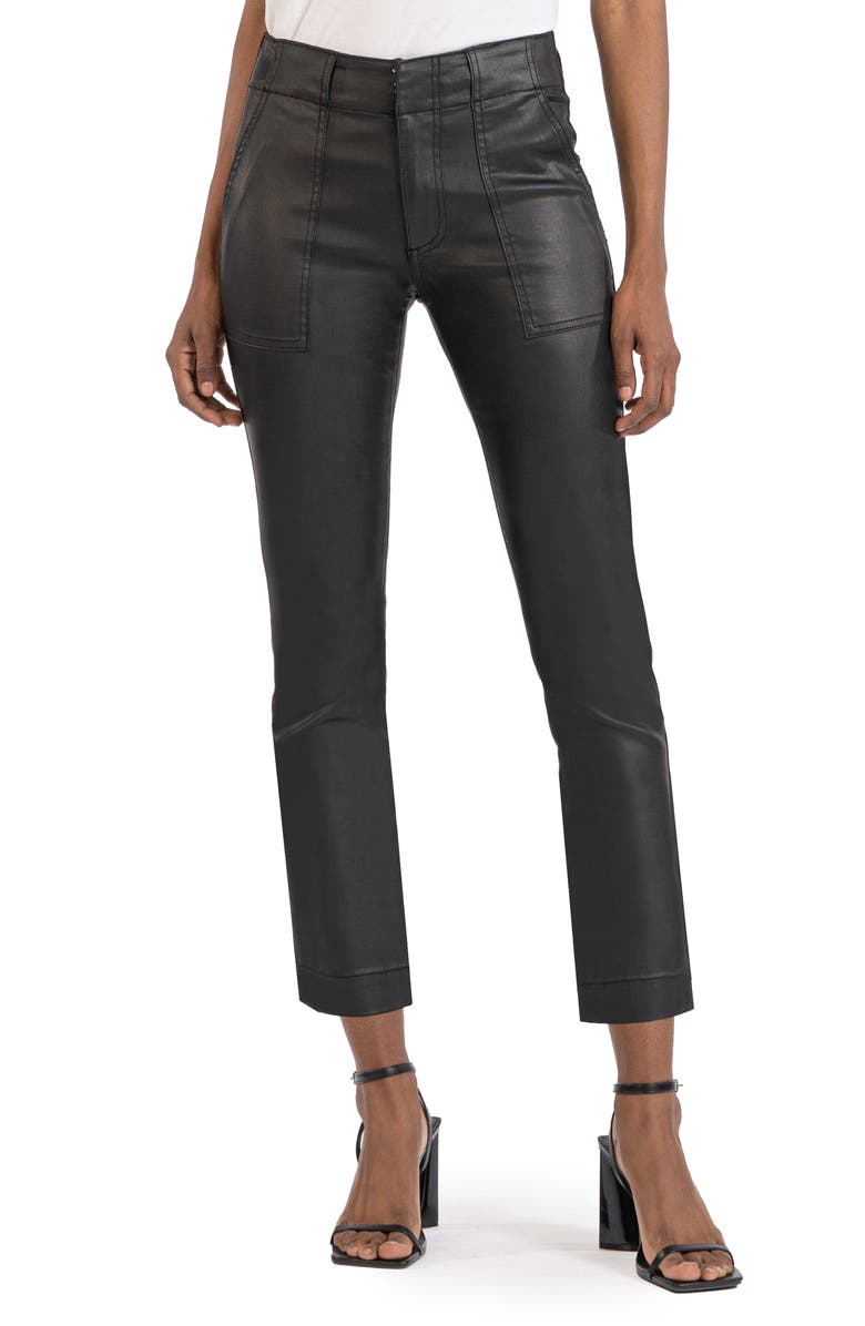 KUT from the Kloth Reese Coated Ankle Slim Straight Leg Utility Jeans, Main, color, 