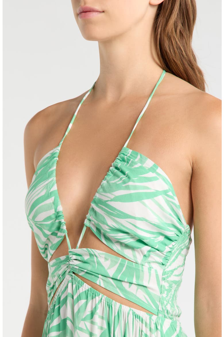 Cutout Cover-Up Maxi Dress, Alternate, color, GREEN BALI PRINT