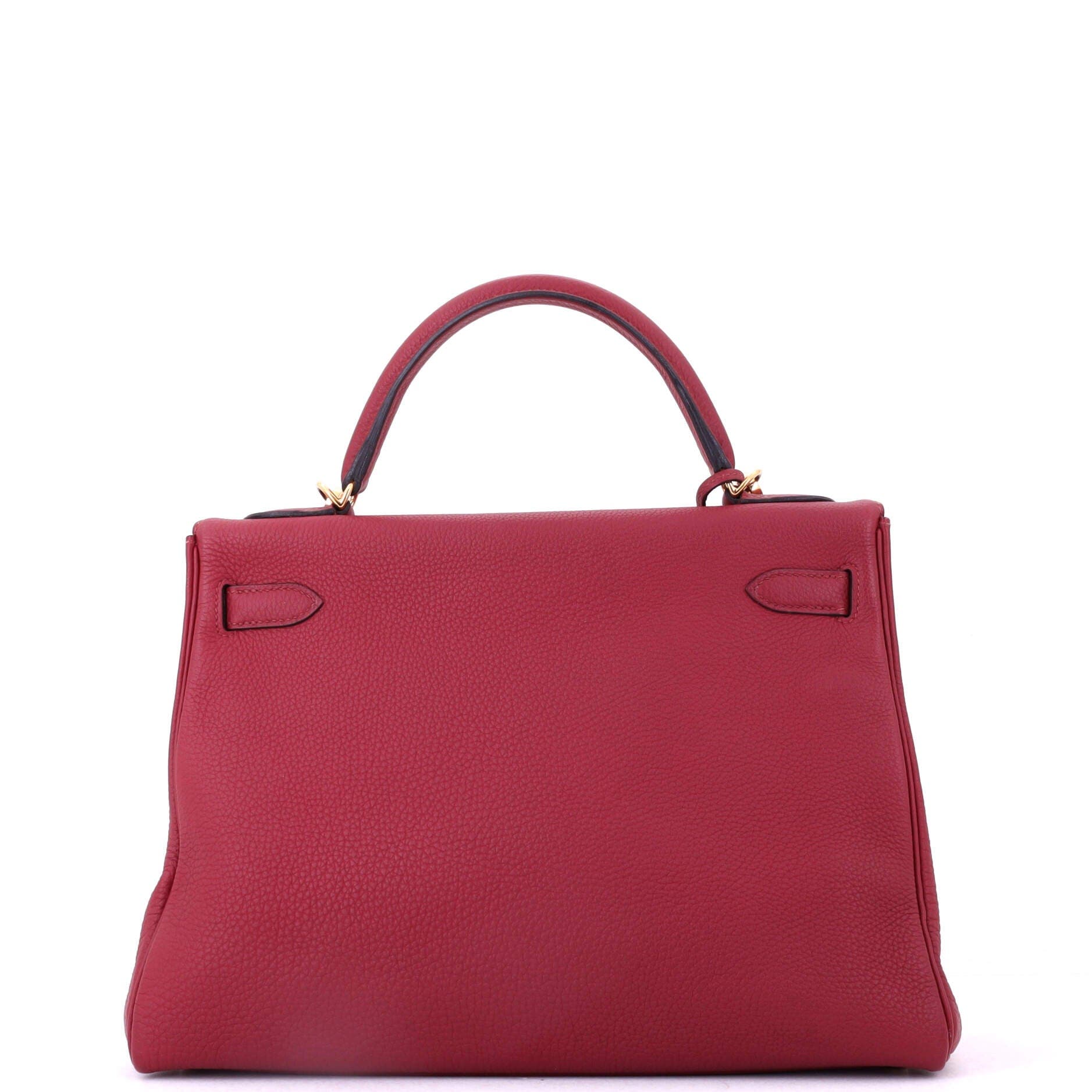 Pre-Owned Hermes Kelly Handbag Red Togo with Gold Hardware 32, Alternate, color, Rouge Grenat