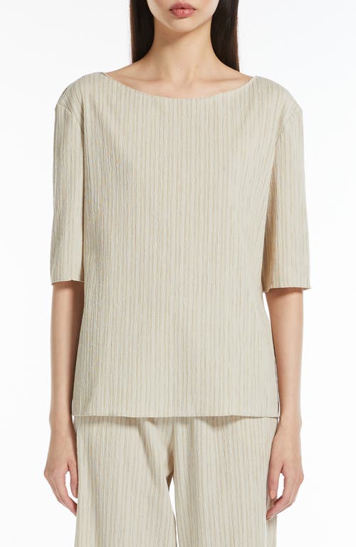 Mm Caraibi Textured Cotton Blend Top In Sand