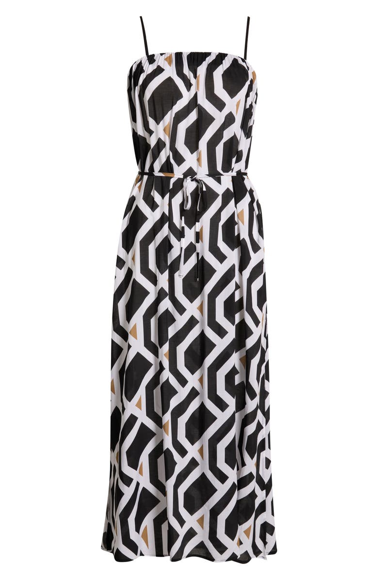 Sea Level Tie Back Cover-Up Dress, Alternate, color, Black Print