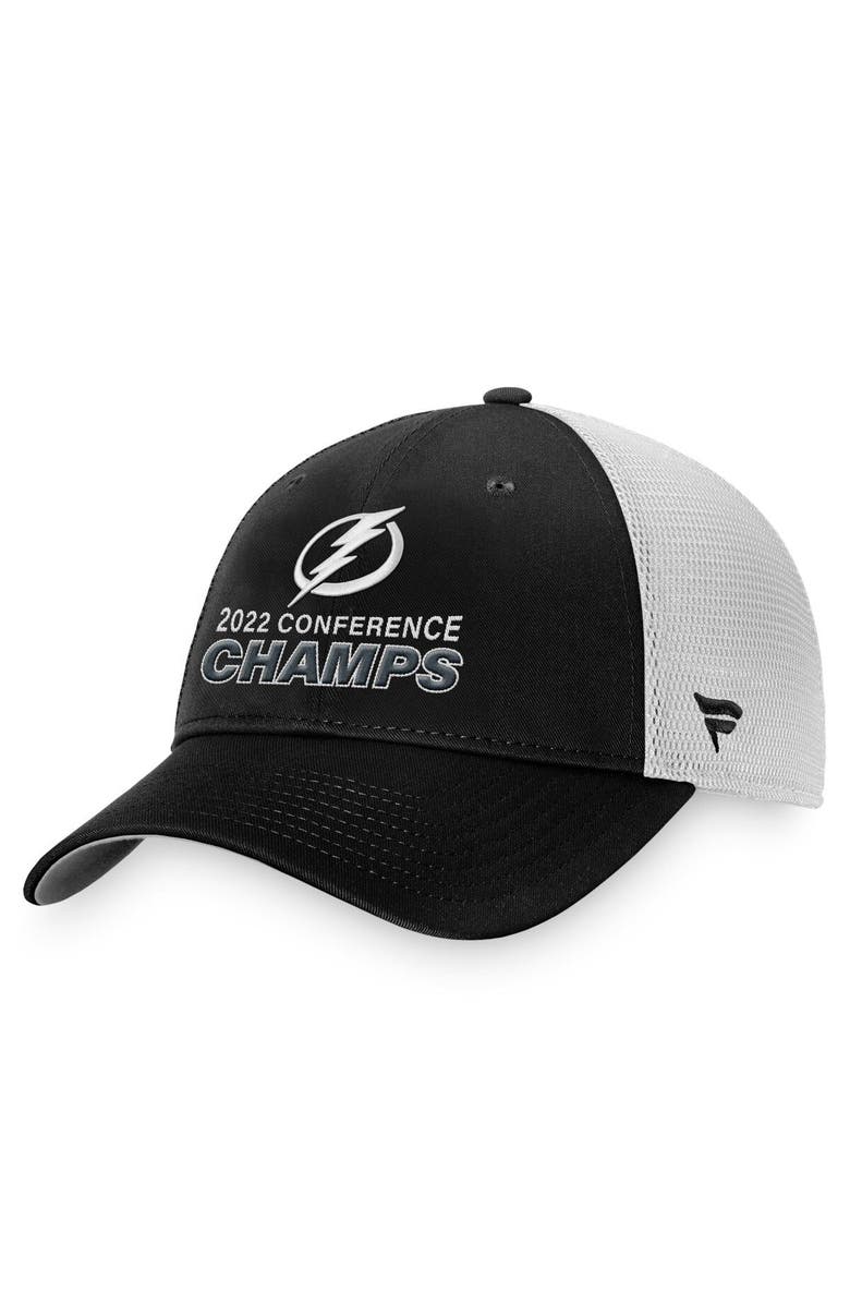 FANATICS Men's Fanatics Branded Black Tampa Bay Lightning 2022 Eastern Conference Champions Trucker Adjustable Hat, Alternate, color,