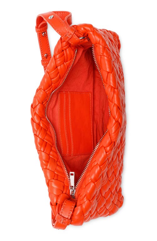Walter Baker Whitley Woven Leather Clutch In Flame