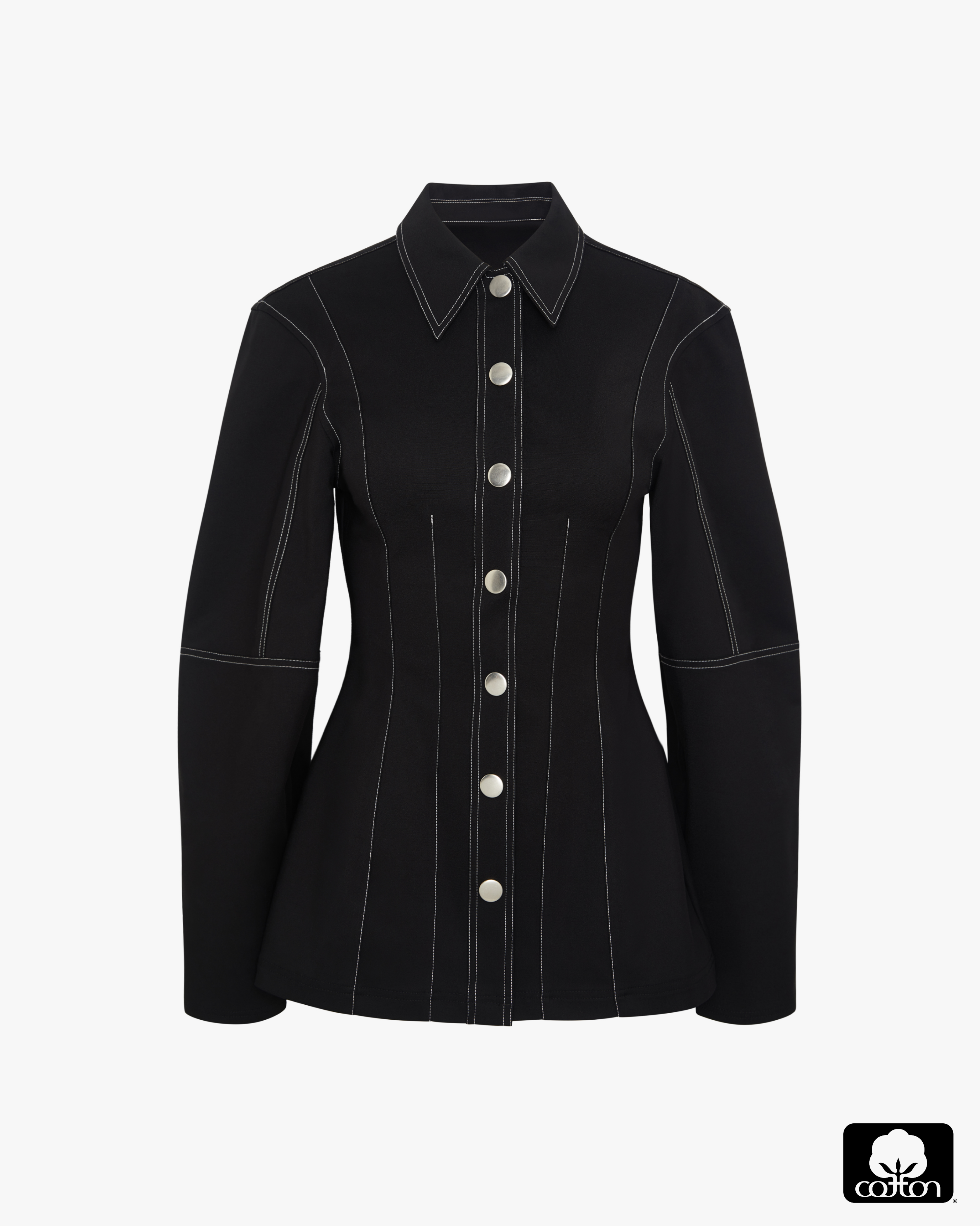 Structured Balloon Sleeve Shirt - image 2
