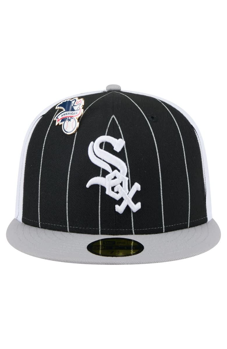 New Era Men's New Era Black Chicago White Sox Pinstripe 59FIFTY Fitted Hat, Alternate, color,