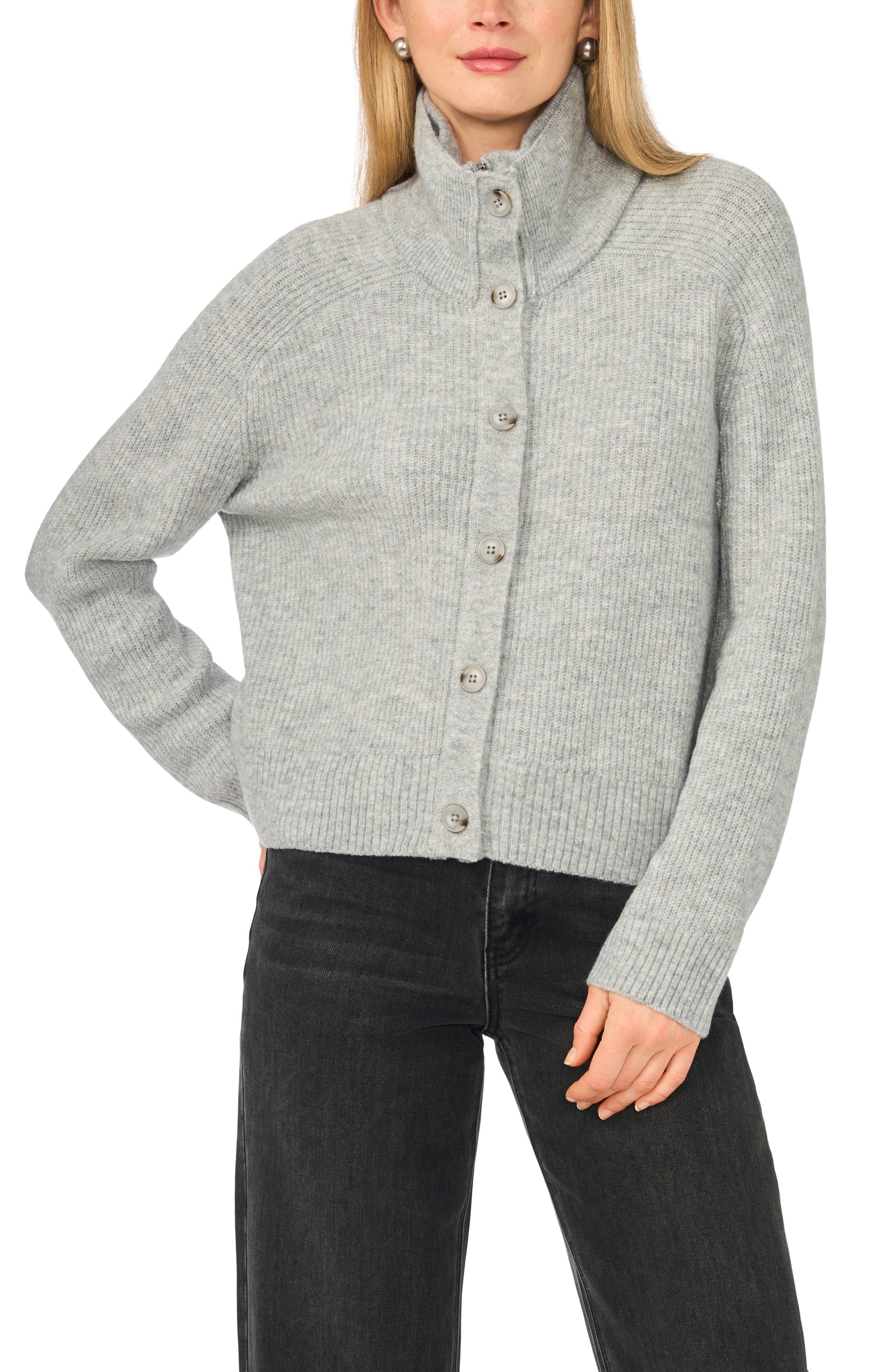 Zip & Button Cardigan