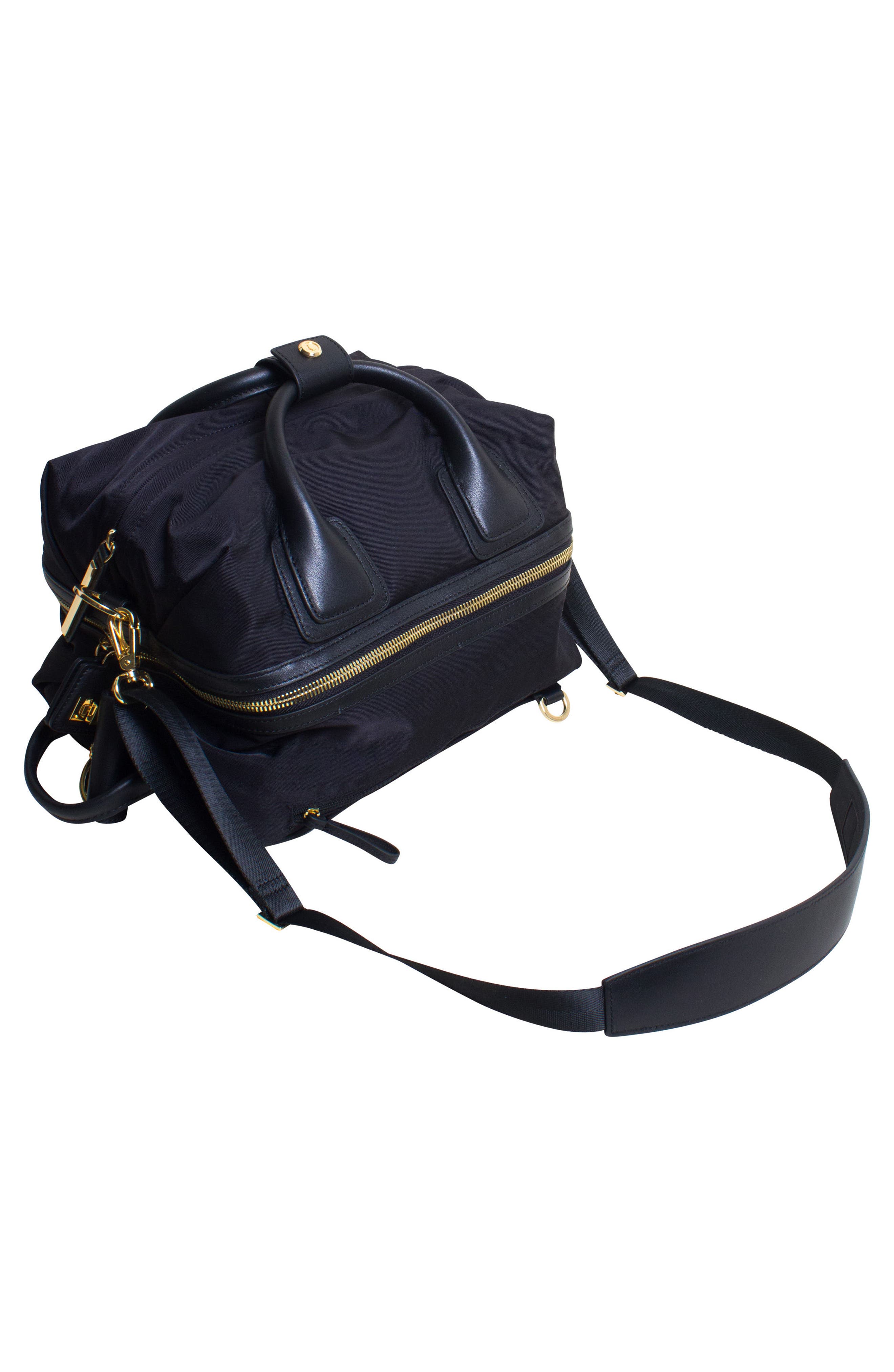 Small Studio Duffel Backpack, Alternate, color, BLACK/ GOLD