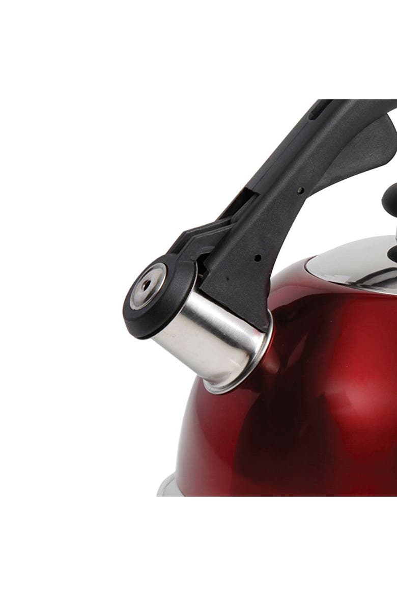 Claale 2.2 Quart Stainless Steel Whistling Tea Kettle  with Nylon Handle, Alternate, color, Red