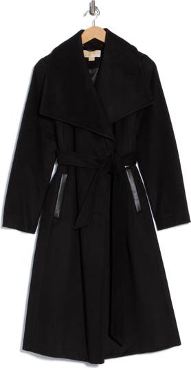 Wool Blend Longline Wrap Coat