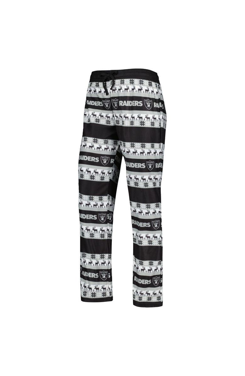 FOCO Women's FOCO Black Las Vegas Raiders Holiday Ugly Pajama Set, Alternate, color,
