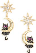 BaubleBar Cat & Moon Drop Earrings