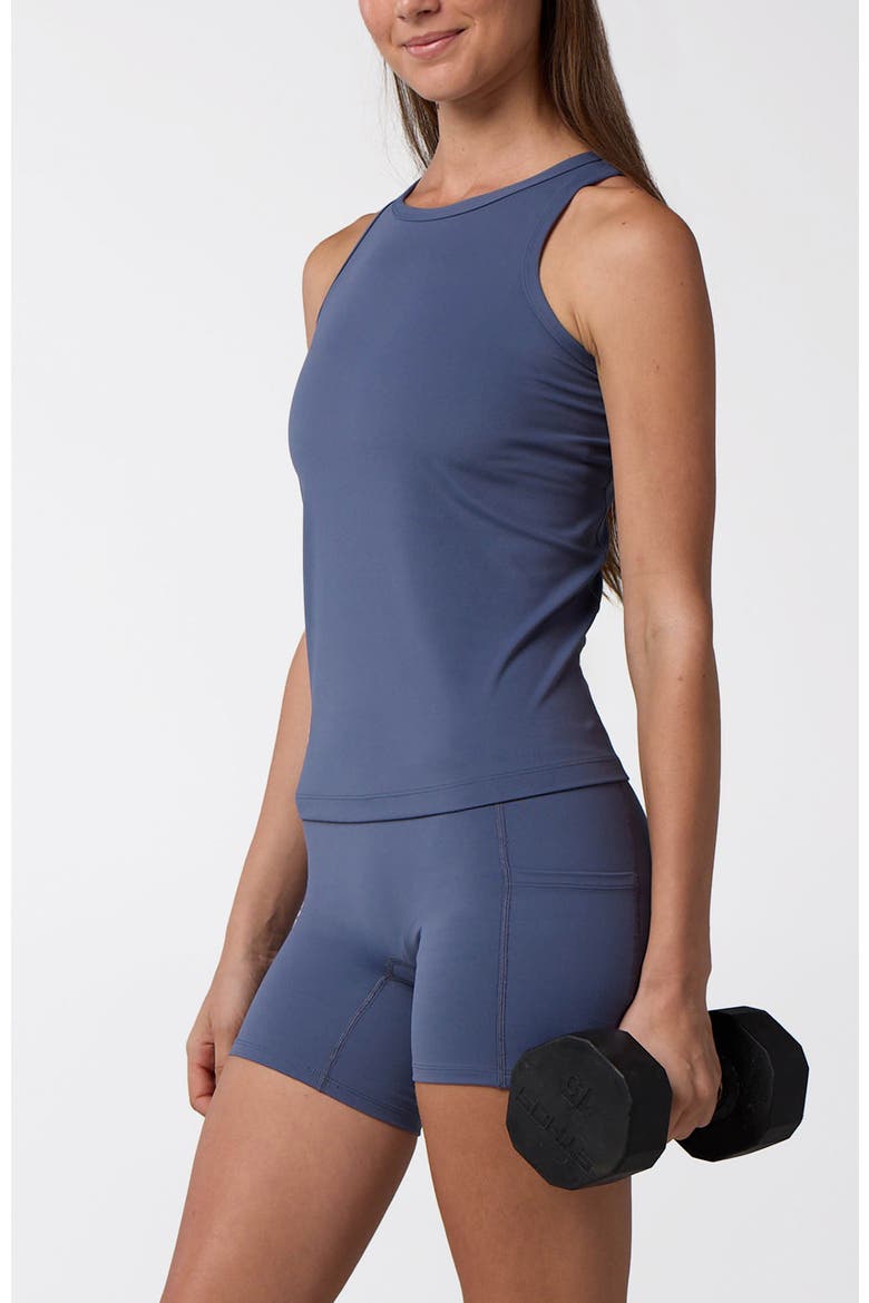 Women's Essential Fitted Tank, Alternate, color, In Bounds Blue