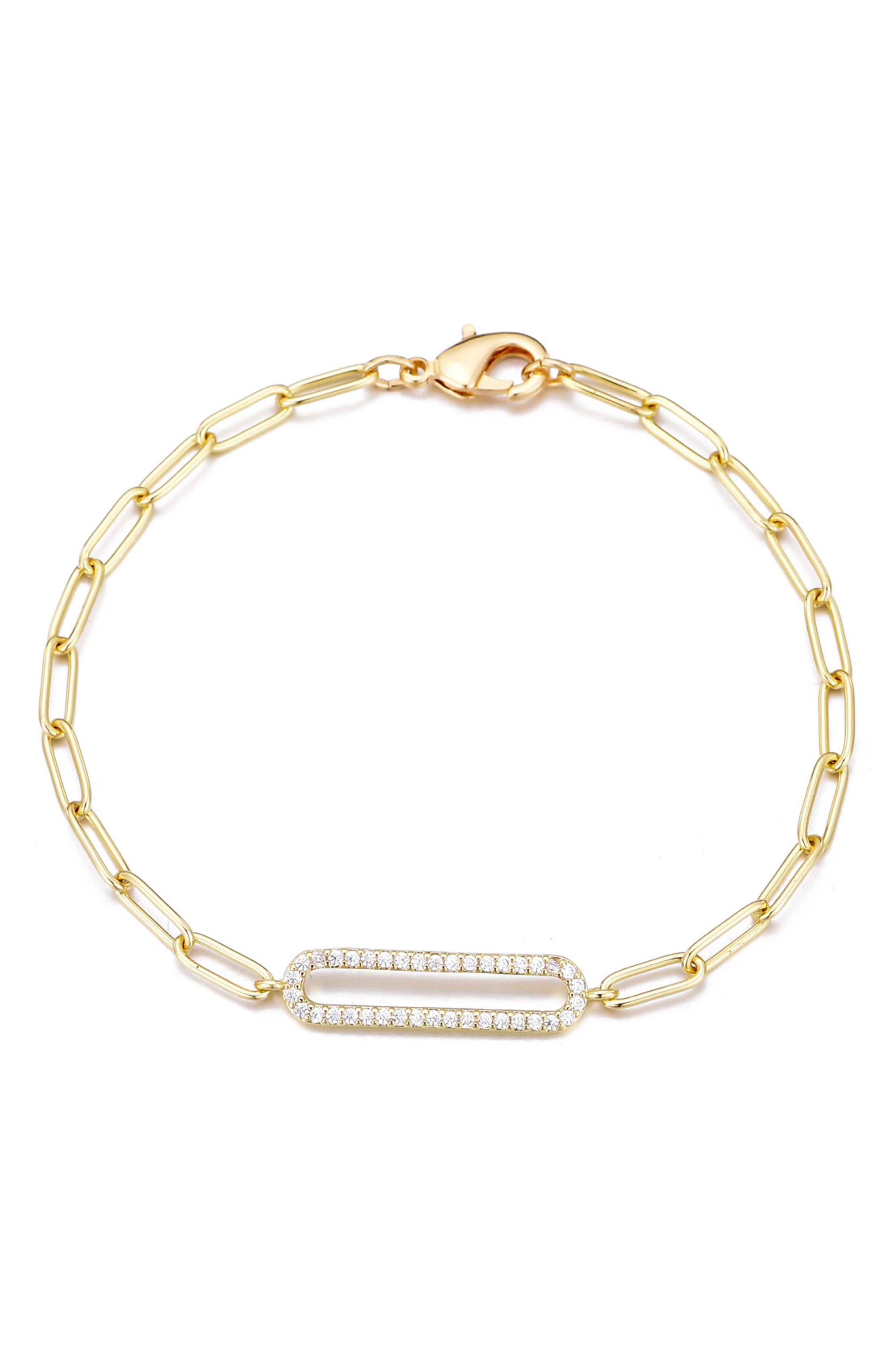 Adornia Elongated Pavé Chain Bracelet
