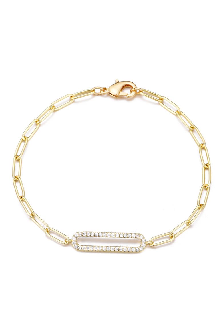 Elongated Pavé Chain Bracelet, Main, color, GOLD