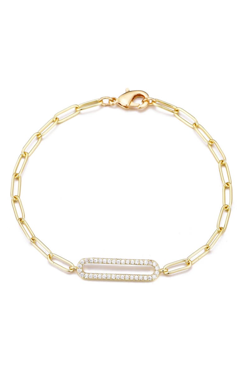 Adornia Elongated Pavé Chain Bracelet, Main, color, Gold
