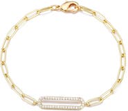 Adornia Elongated Pavé Chain Bracelet
