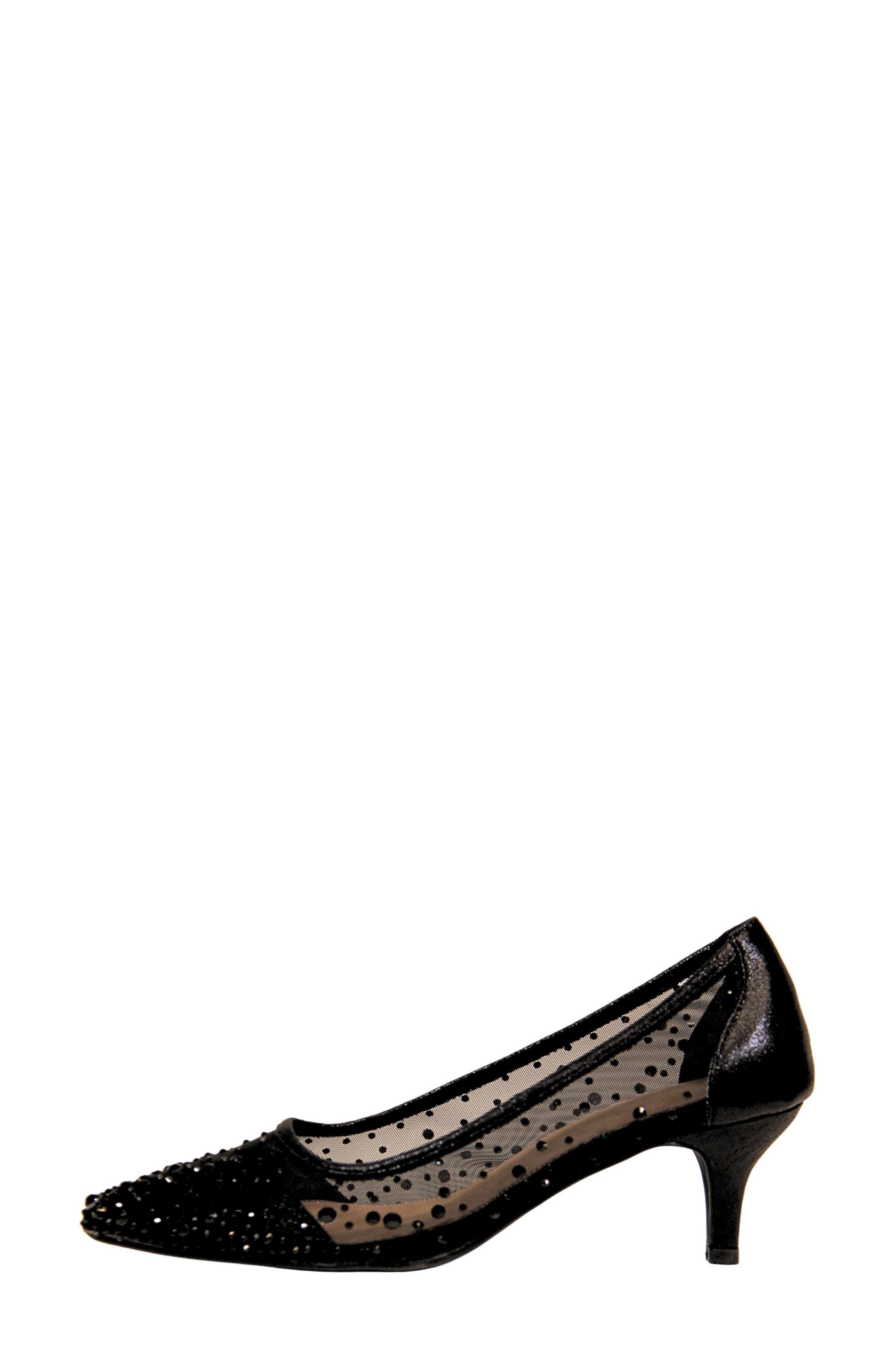 LADY COUTURE Rhinestone Kitten Heel Pump, Alternate, color, Black