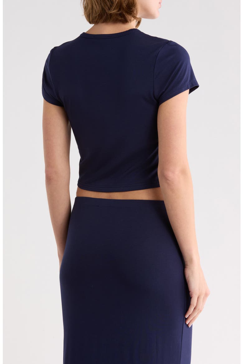 Metal Ring Jersey Crop Top, Alternate, color, HORIZON INK