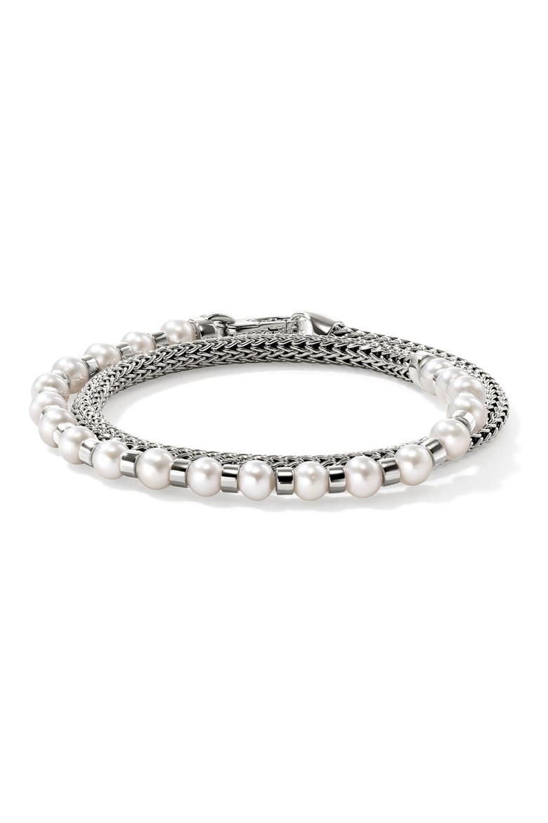 JH Essential Pearl Wrap Bracelet, Sterling Silver, Main, color, SILVER
