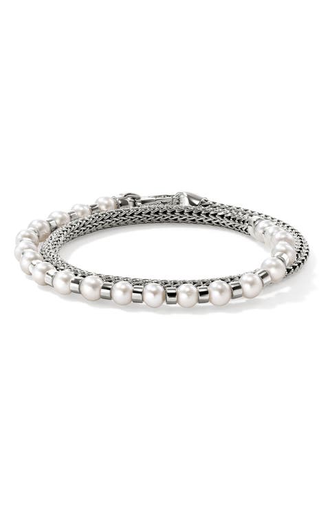 JH Essential Pearl Wrap Bracelet, Sterling Silver